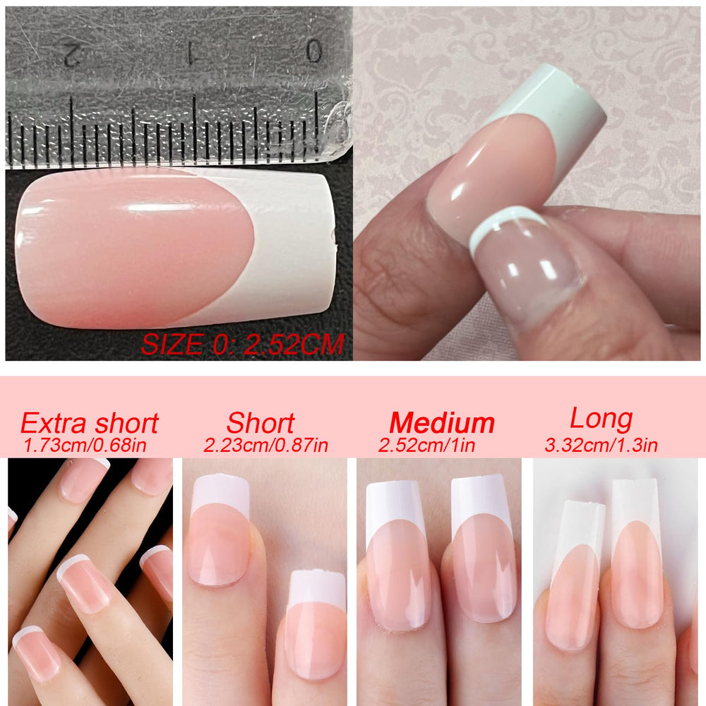 AddFavor nails next to a ruler showing medium length for sizing clarity