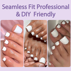 AddFavor press-on toenails worn on foot in lifestyle shot for polished look