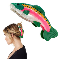 AddLotLot salmon claw clip front view showing green glossy finish and secure hold