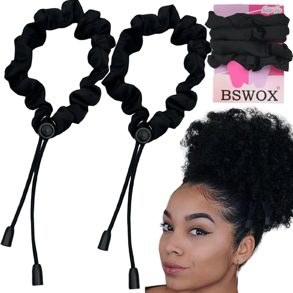 Adjust Satin Hair Tie size comparison in hand showing compactness and portability benefit