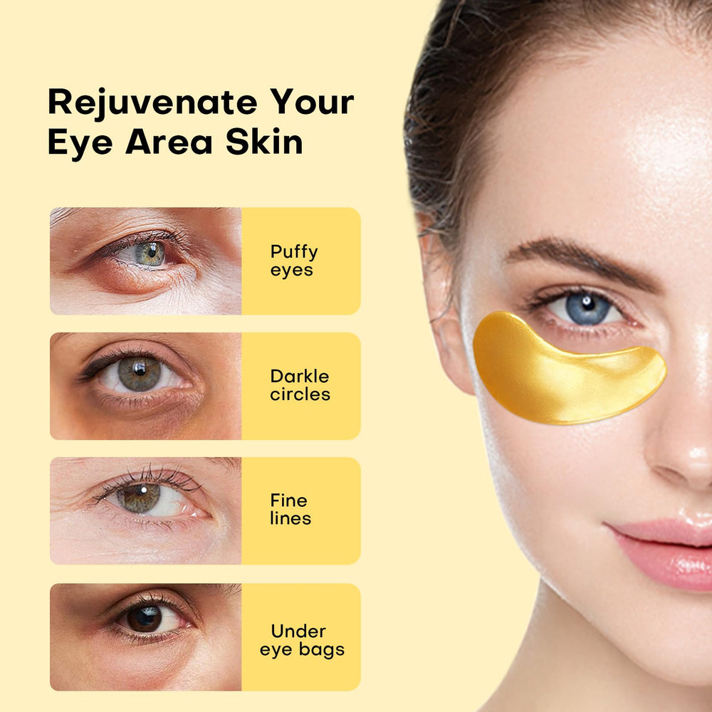 Adofect close-up of gold eye patch texture showing smooth hydrating gel