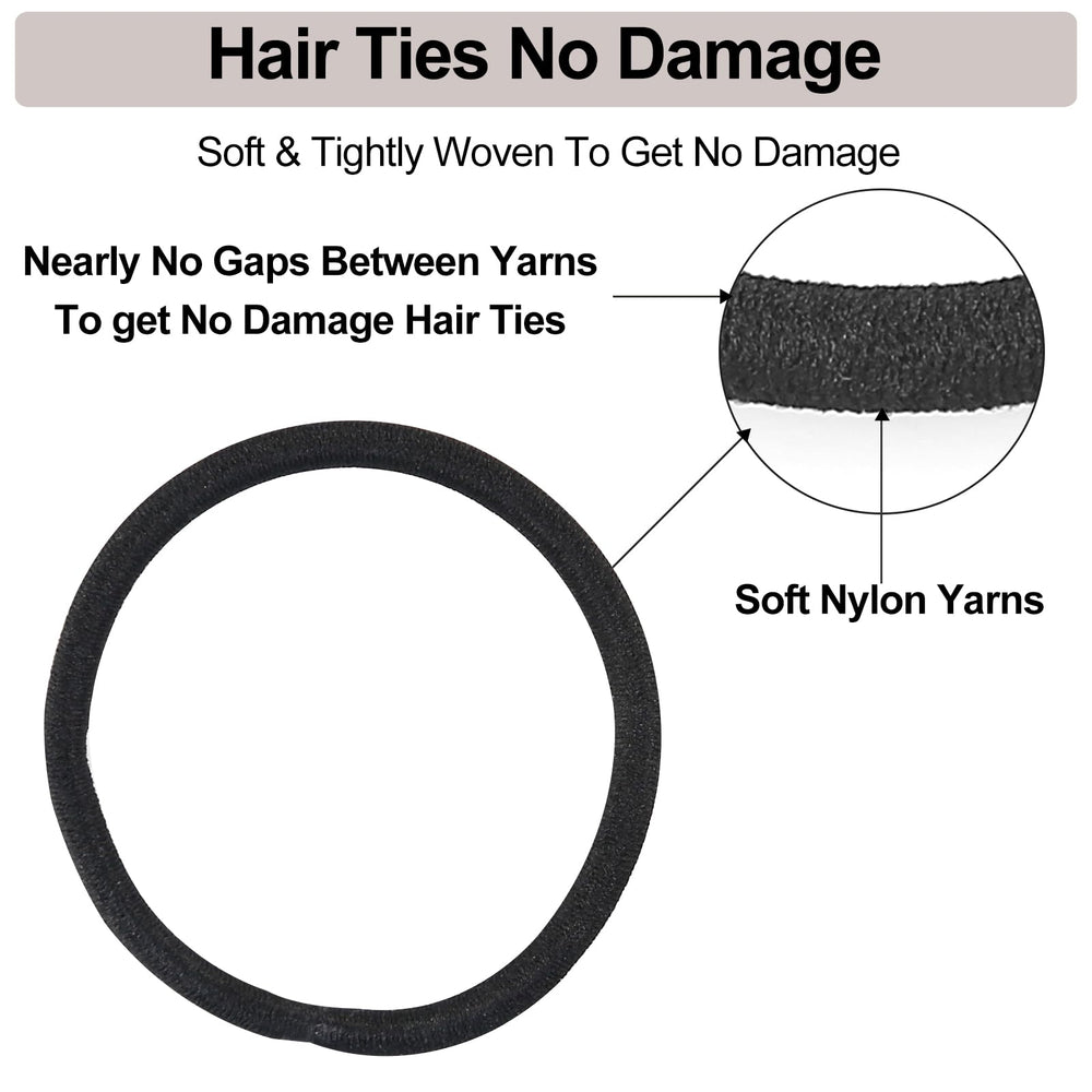 ADRIONE hair tie in ponytail demonstrating secure, non-slip hold