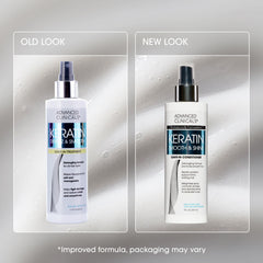 Advanced Clinicals side-by-side before and after hair comparison benefit: reduced frizz and shine