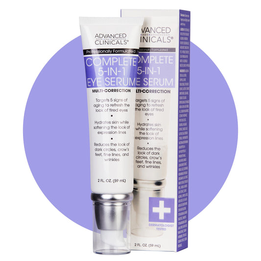 Advanced Clinicals bottle front view showing clear label and compact design benefit: easy identification