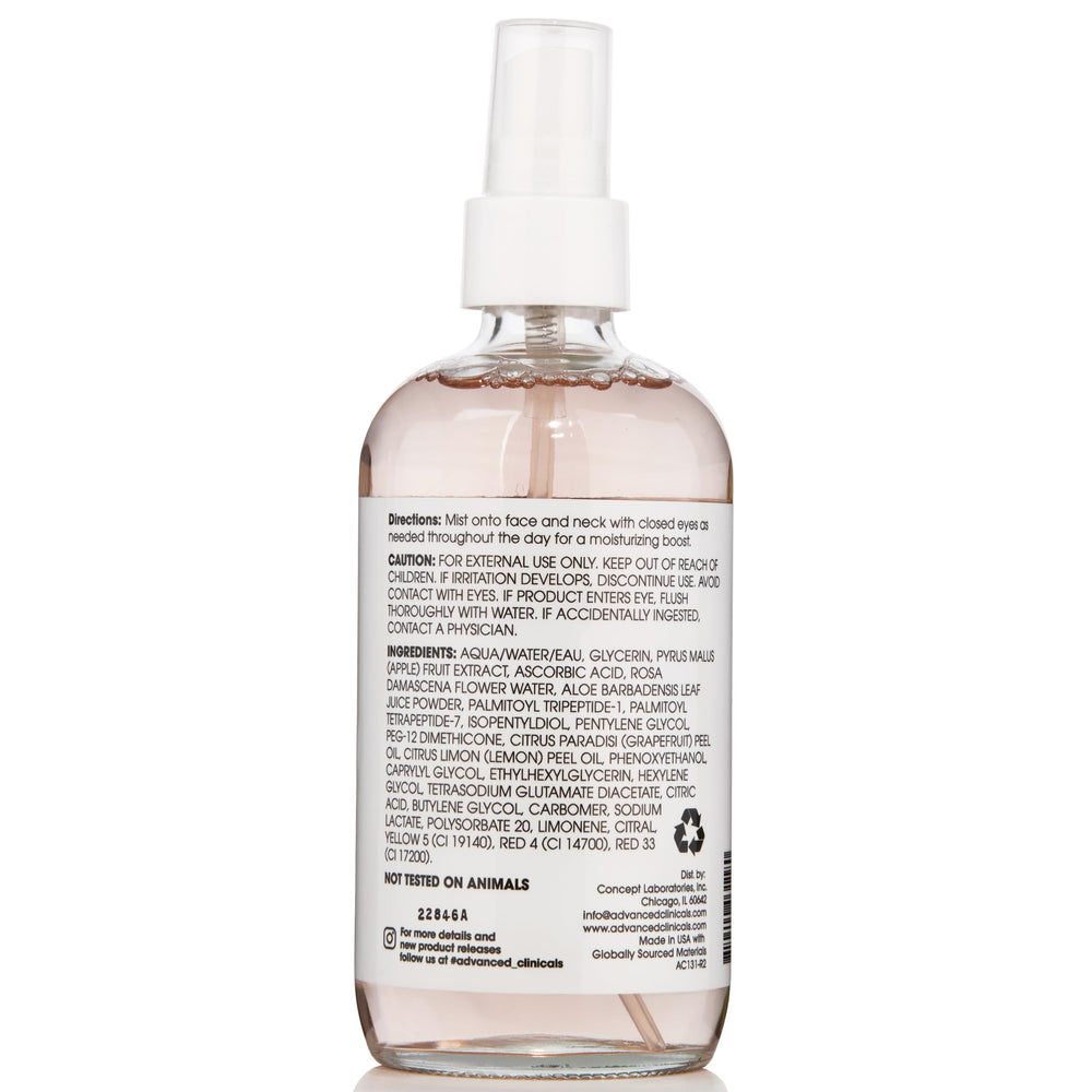 Advanced Clinicals bottle on bathroom shelf with towel, everyday routine convenience