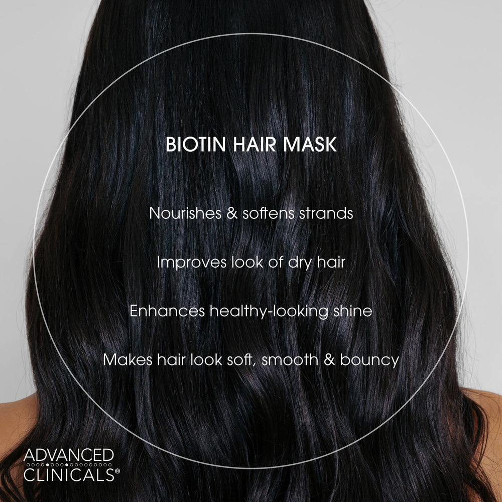 Advanced Clinicals mask applied to damp hair demonstrating easy application and detangling benefit