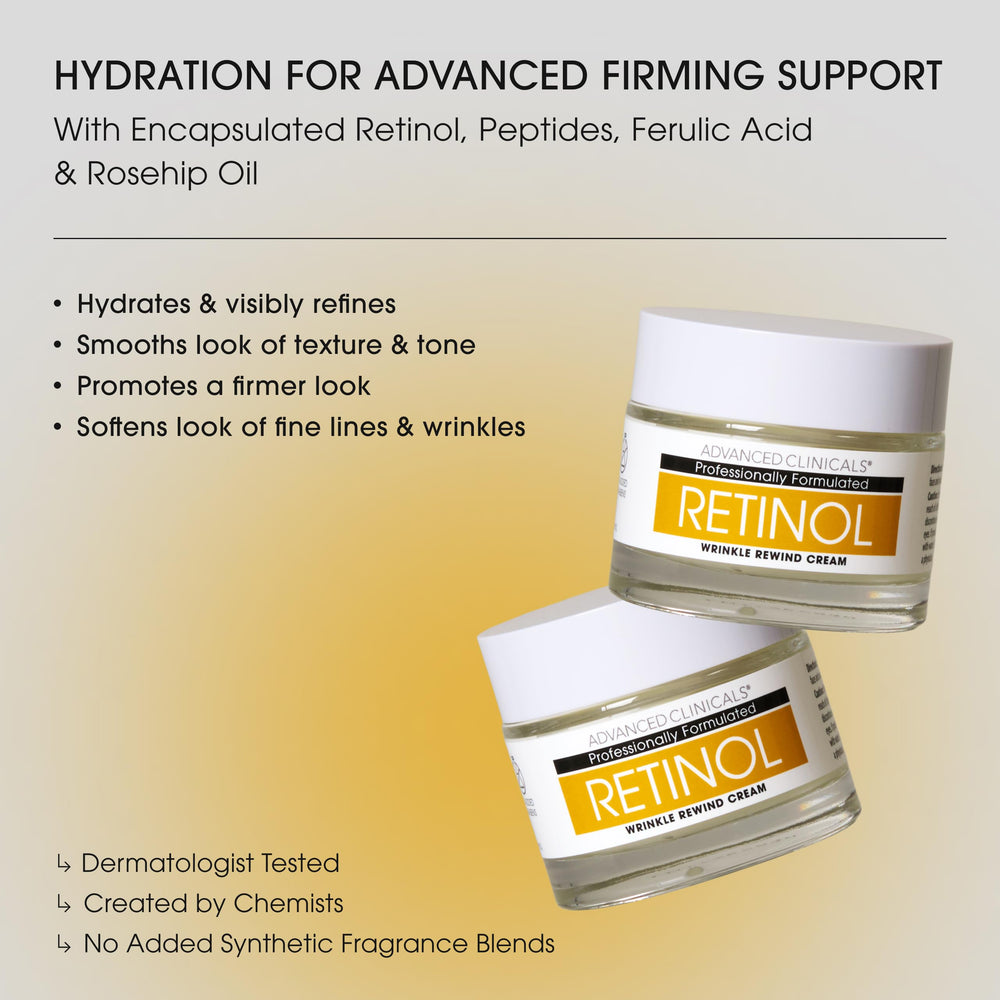 Advanced Clinicals cream being dispensed demonstrating smooth application benefit