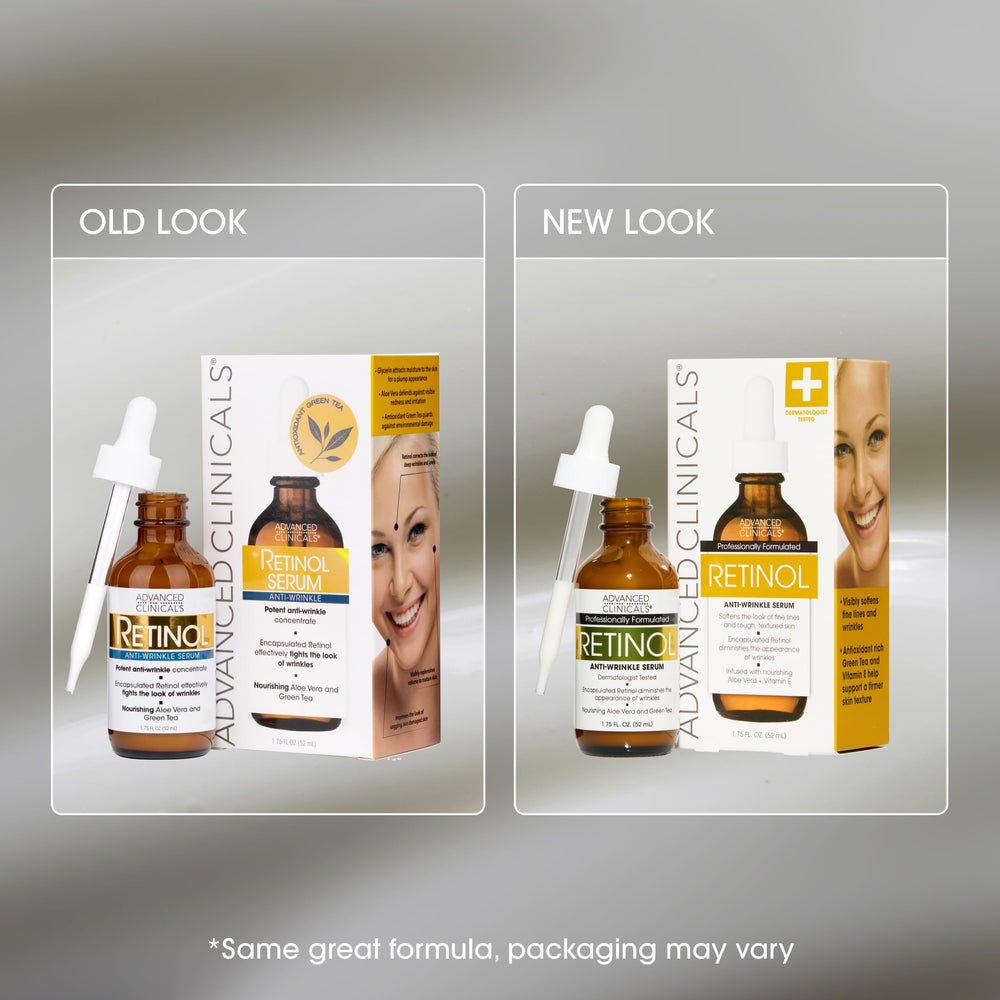 Advanced Clinicals before and after illustration showing improved skin texture