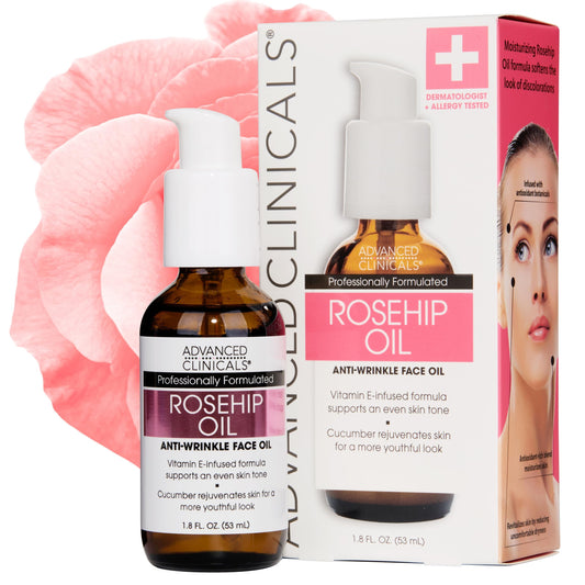 Advanced Clinicals front bottle view showing sleek packaging and moisturizing benefit