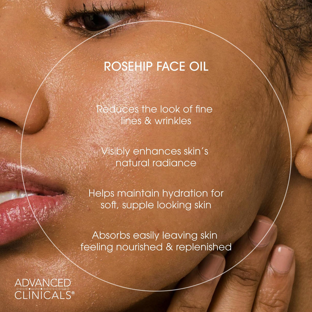 Advanced Clinicals oil texture on hand demonstrating lightweight absorption benefit