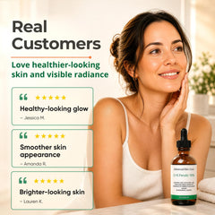 Advanced Skin Care bottle staged on vanity portraying morning routine convenience