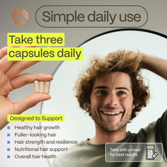 Advanced Trichology graphic of biotin and hyaluronic acid for nutrient support