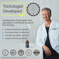 Advanced Trichology product label showing ingredient list for transparency