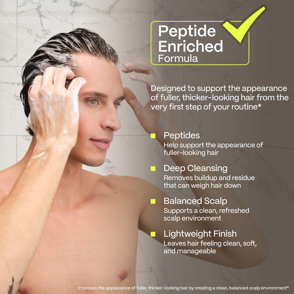 Advanced Trichology creamy lather texture demonstrating gentle cleanse benefit