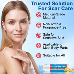 aebefbaw scar butter stick creamy texture closeup illustrating quick absorption benefit