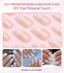 Aegenacess press-on nails on a hand model showing polished instant look