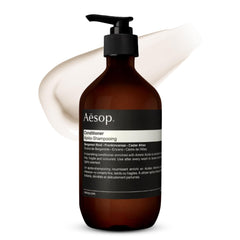 Aesop conditioner front bottle showing elegant label and recycled plastic