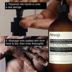 Aesop Eleos 500ml next to common items showing accurate size
