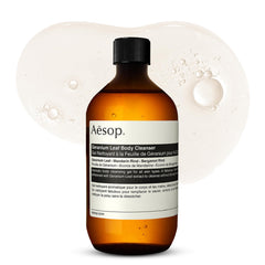 Aesop front packaging showing 500 mL recyclable bottle benefit of refill economy