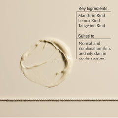 Aesop mandarin cream open jar on palm showing easy pickup and fast absorption