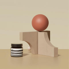 Aesop mandarin product label detail highlighting ingredients and sustainable sourcing benefits