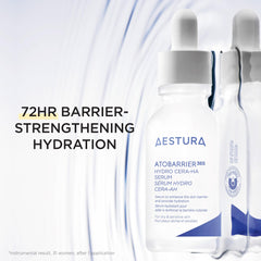AESTURA 30ml bottle beside coin for scale showing travel-friendly size