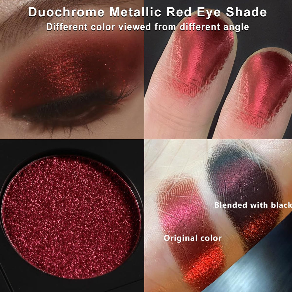Afflano close-up chrome red pan revealing duochrome metallic color shift