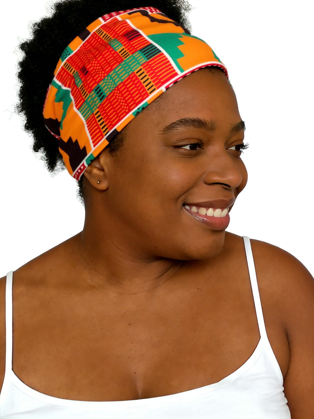 Afibi worn during workout demonstrating stability and hair control