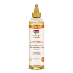 African Pride front bottle image showing moisturizing oil benefits