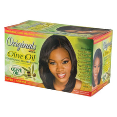 Originals by Africa's Best front packaging showing complete no-lye relaxer kit and benefits