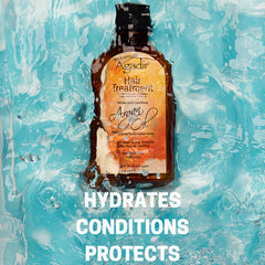 Agadir used on long shiny hair in bright setting showing smoothness and frizz control