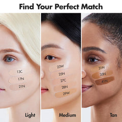 AGE20'S applying foundation on cheek demonstrating smooth blend benefit