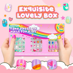 AGGKKY nails on kids hands showing playful finish and quick dress-up benefit