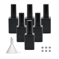 Agidea front view of six black glass bottles showing compact pack and portability benefit