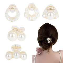 Agirlvct front view of five pearl clips showing polished finish and variety benefit