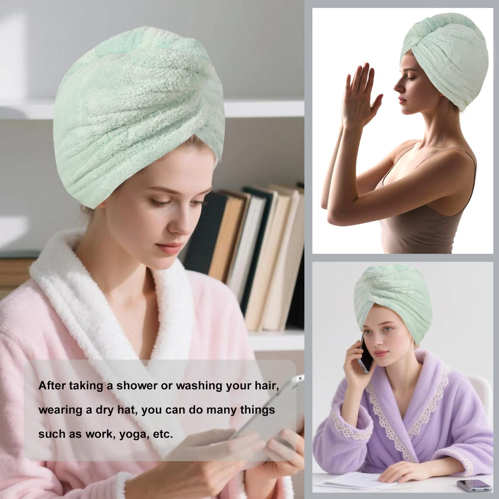 AGKXHDEC wrapped on wet hair shows effective water removal after shower