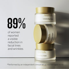 AHAVA jar beside a tape measure for 1.7 oz scale, confirms compact travel size