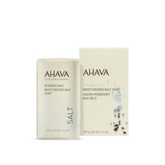 AHAVA close-up of soap texture with salt crystals, highlights mild exfoliation