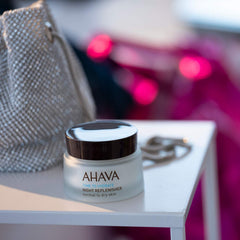 AHAVA Osmoter mineral symbol close-up emphasizing Dead Sea minerals and skin support