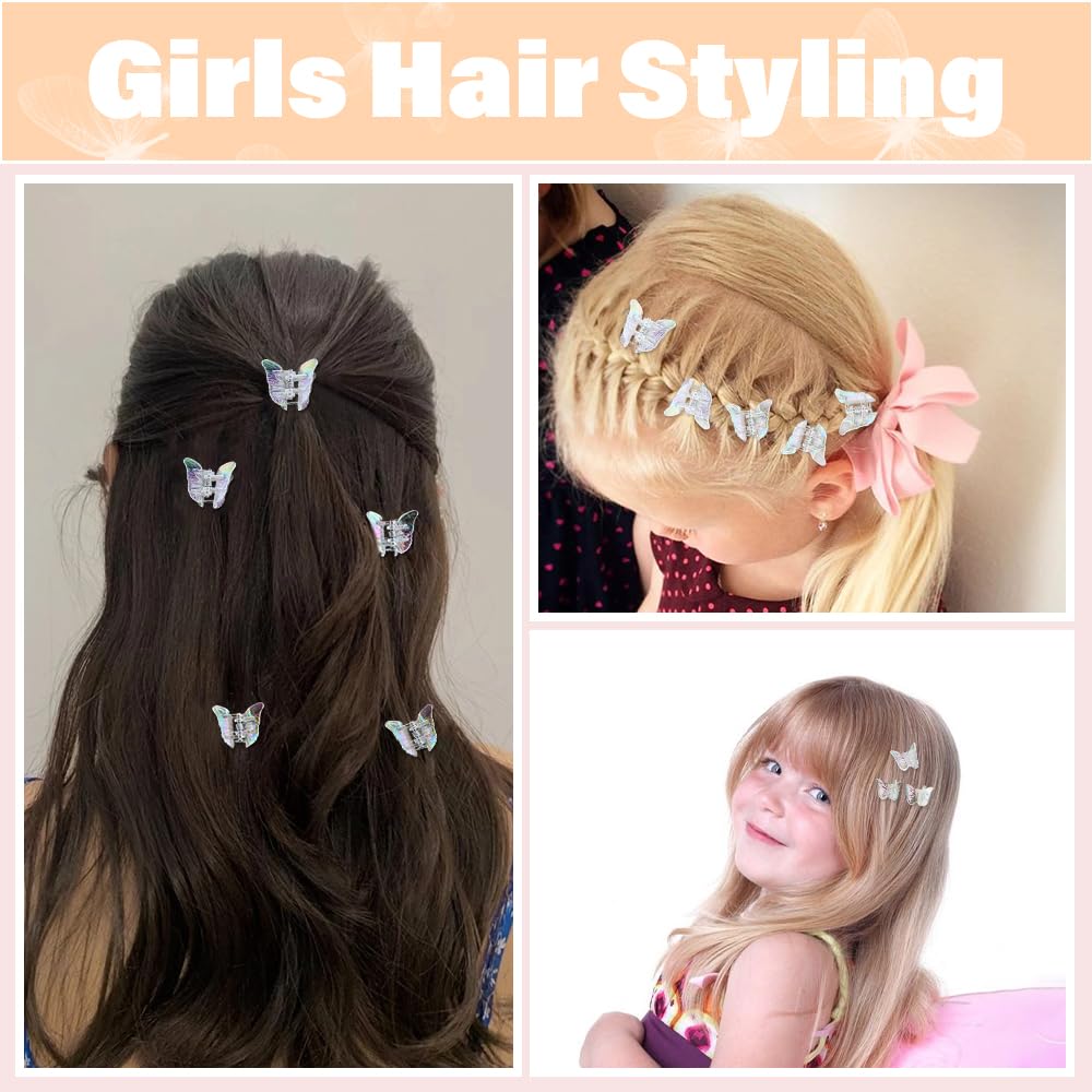 AHONEY close-up of glitter butterfly clip highlights shiny finish and durable acrylic