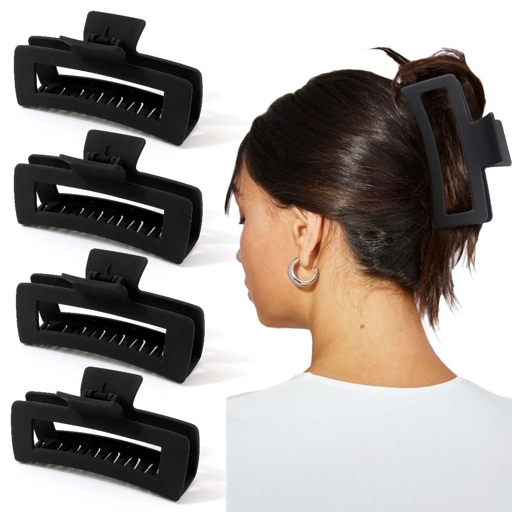 AHONEY front view of four black jumbo clips showing minimalist packaging and convenience