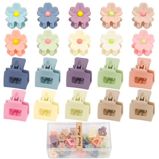 AHONEY front packaging showing 20 colorful mini claw clips and gift box benefit organization