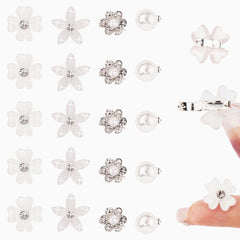 AHONEY front view of 20-piece white mini clips set, easy styling