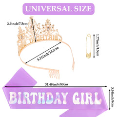 AHONEY birthday girl wearing crown and sash at party capturing celebratory focus