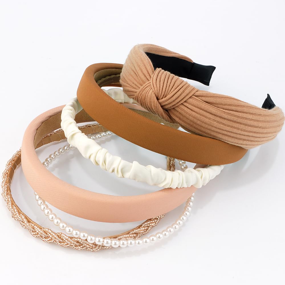 AHONEY thin and wide headbands laid out for quick style comparison