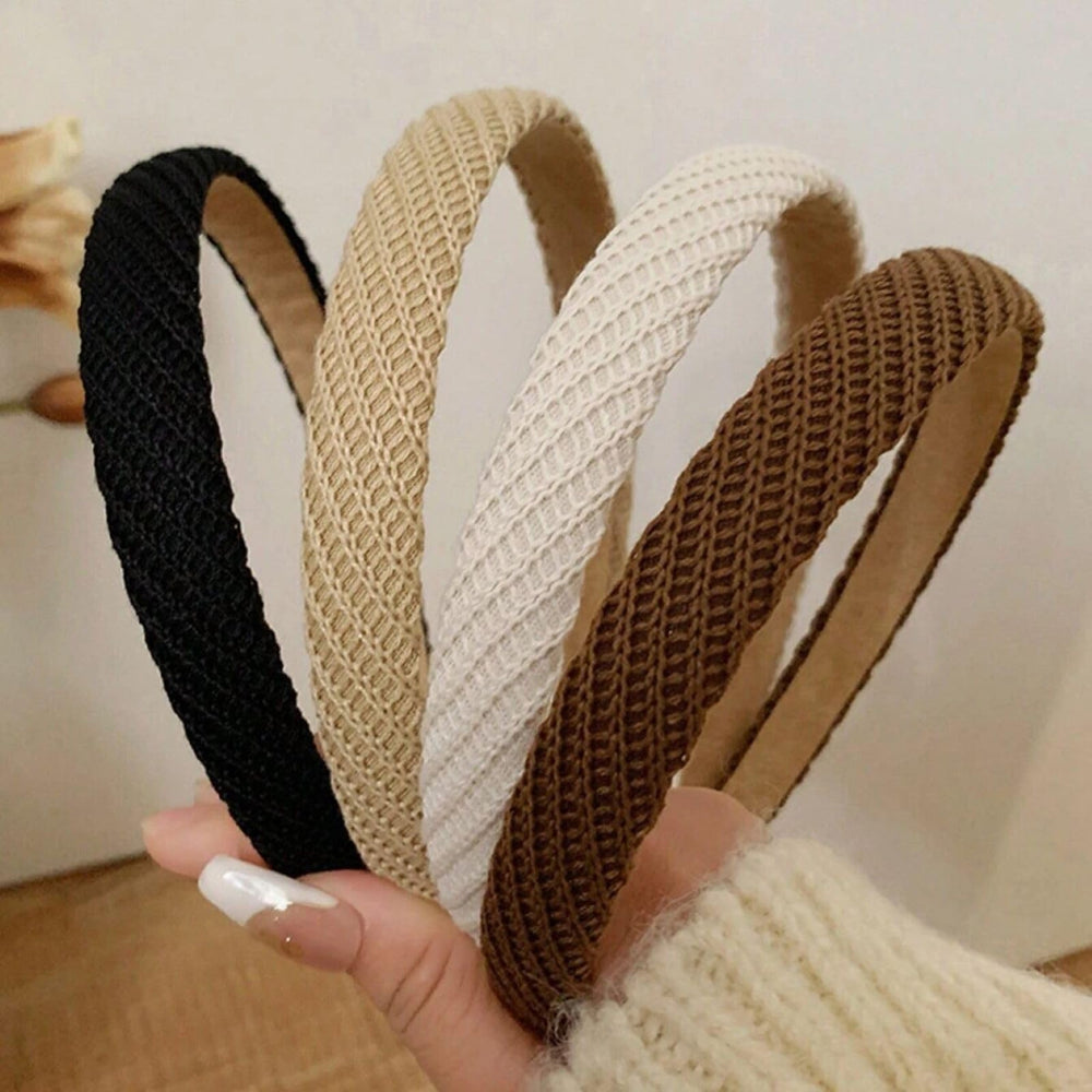 AIBFRID front view of four headbands showing colors and compact packaging for easy gifting