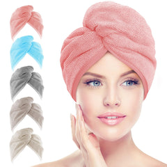 AIDEA front view of five colorful turban wraps showing compact pack benefit