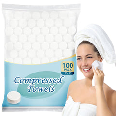AIDEA front packaging showing 100 compressed towels and benefits