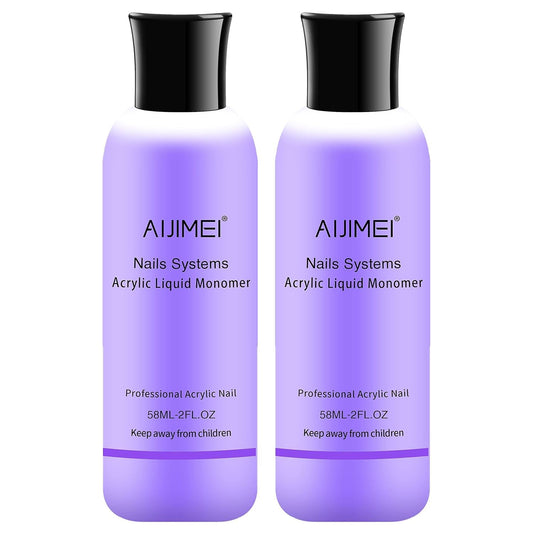 AIJIMEI front bottle 120ml showing clear monomer and professional packaging benefit