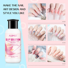 AIJIMEI kit in use applying poly gel for cleaner shaping and reduced friction
